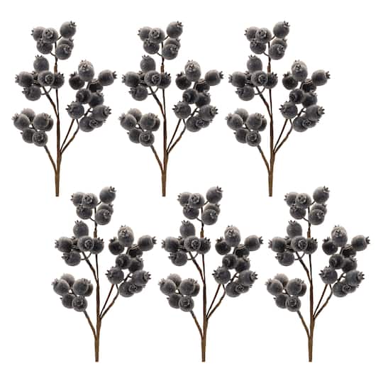 Melrose 20.5" Navy Blue Beaded Berry Sprays, 6ct.